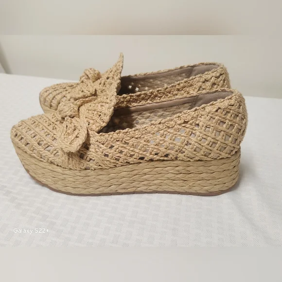 Dolce Vita Jaka Raffia Platform Espadrilles Loafers 9.5.   #Z18 - Picture 4 of 12